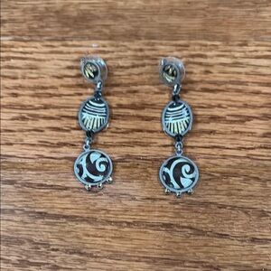 Artistic Black and Silver Dangle Earrings